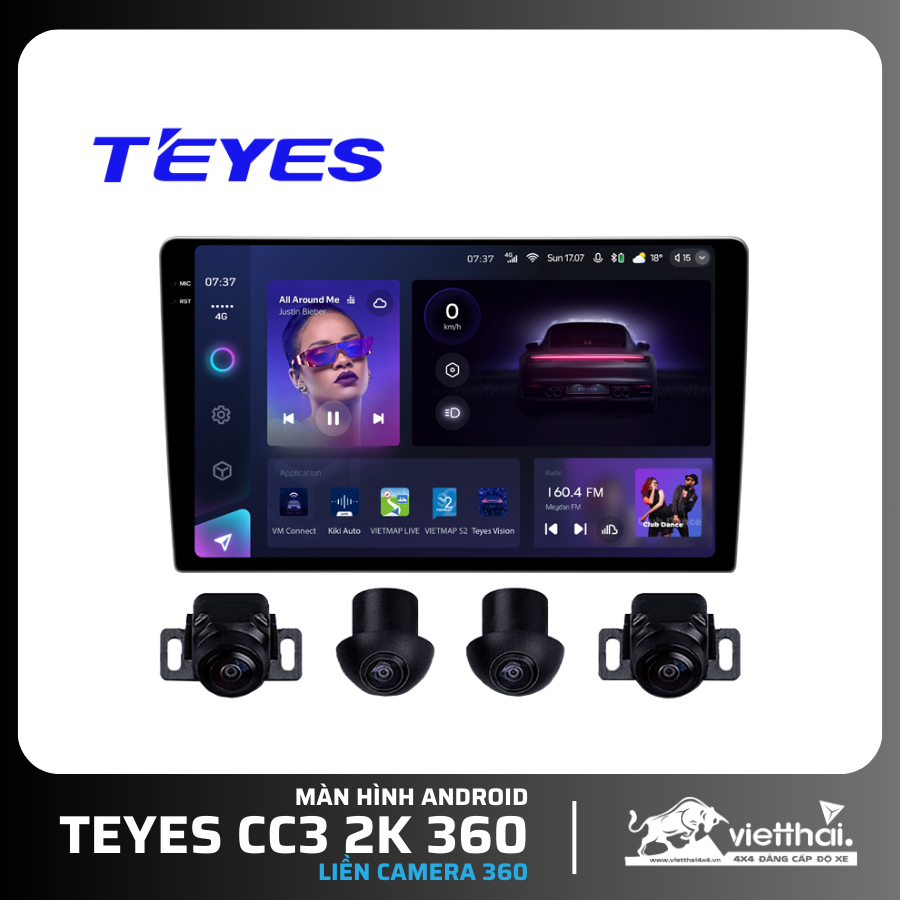 Màn hình Android ô tô TEYES CC3 2K 360 liền camera 360